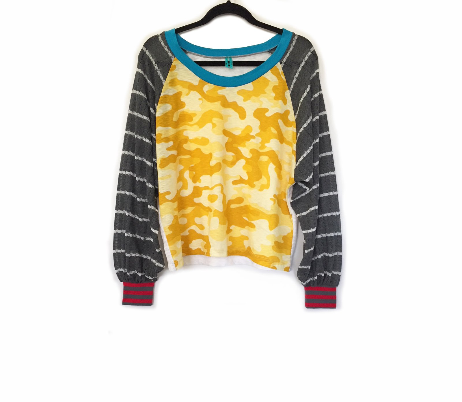 jmorco — Burn Out Yellow Camo Raglan Sports Tunic